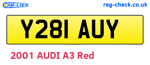 Y281AUY are the vehicle registration plates.