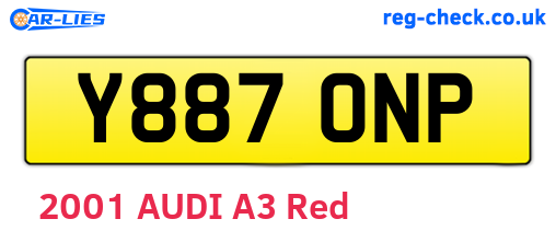 Y887ONP are the vehicle registration plates.