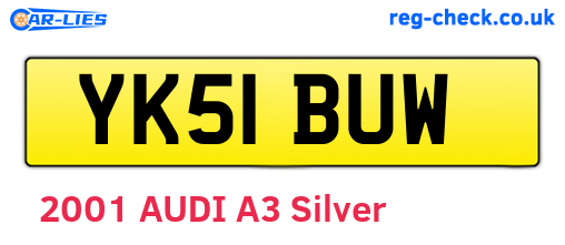 YK51BUW are the vehicle registration plates.