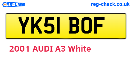 YK51BOF are the vehicle registration plates.