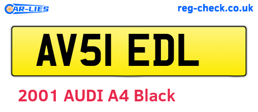 AV51EDL are the vehicle registration plates.