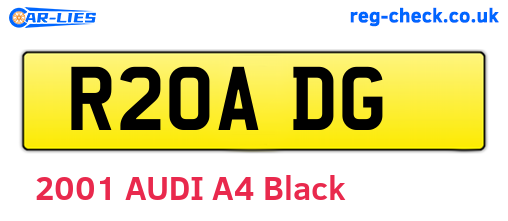 R20ADG are the vehicle registration plates.