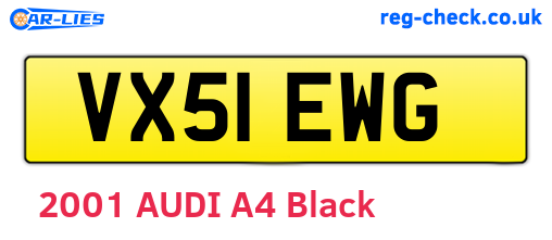 VX51EWG are the vehicle registration plates.