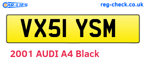 VX51YSM are the vehicle registration plates.
