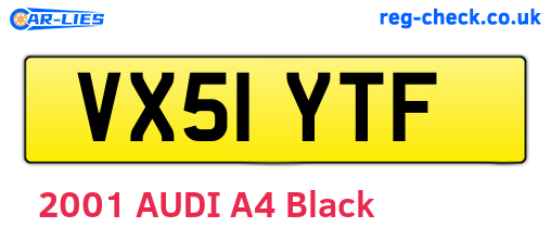 VX51YTF are the vehicle registration plates.