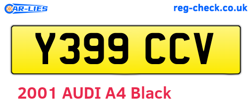 Y399CCV are the vehicle registration plates.