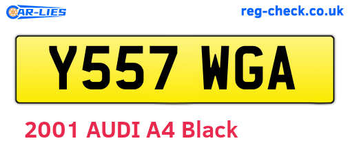 Y557WGA are the vehicle registration plates.