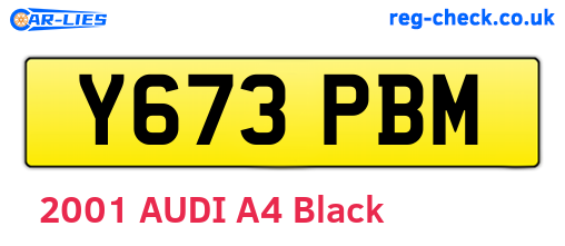Y673PBM are the vehicle registration plates.