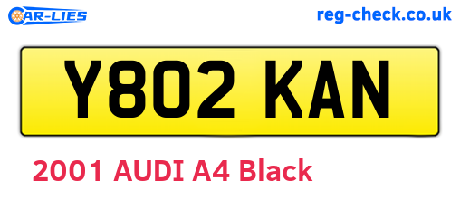 Y802KAN are the vehicle registration plates.