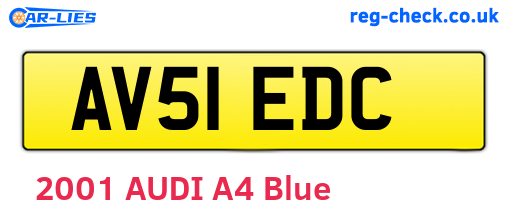 AV51EDC are the vehicle registration plates.