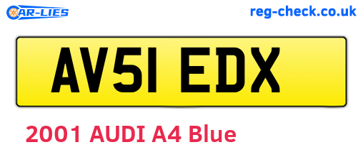 AV51EDX are the vehicle registration plates.