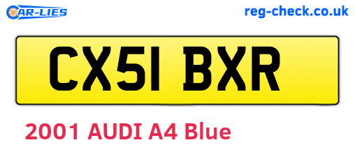 CX51BXR are the vehicle registration plates.