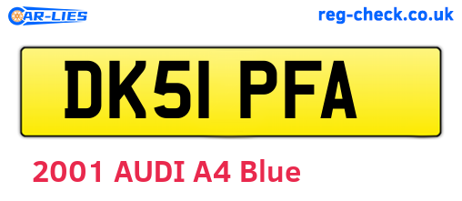 DK51PFA are the vehicle registration plates.