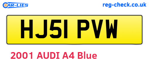 HJ51PVW are the vehicle registration plates.