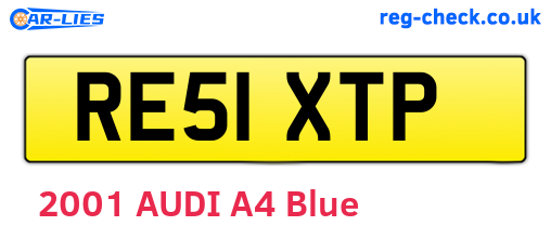 RE51XTP are the vehicle registration plates.