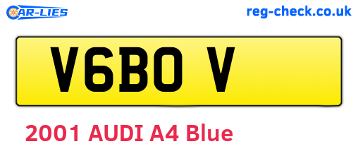 V6BOV are the vehicle registration plates.