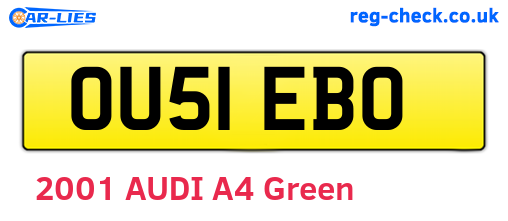 OU51EBO are the vehicle registration plates.