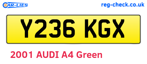 Y236KGX are the vehicle registration plates.