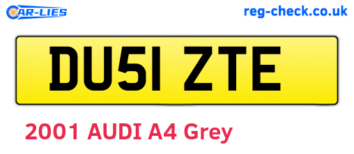 DU51ZTE are the vehicle registration plates.