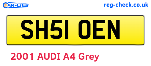 SH51OEN are the vehicle registration plates.