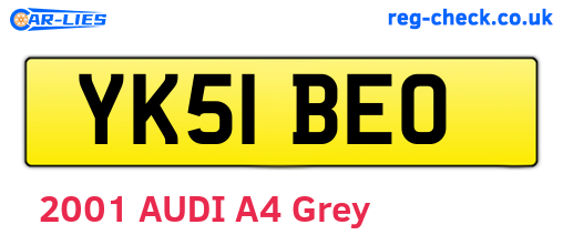 YK51BEO are the vehicle registration plates.
