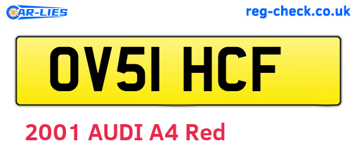OV51HCF are the vehicle registration plates.