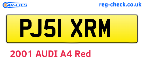 PJ51XRM are the vehicle registration plates.