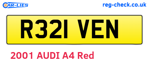 R321VEN are the vehicle registration plates.