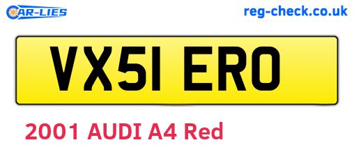 VX51ERO are the vehicle registration plates.