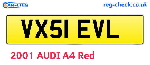 VX51EVL are the vehicle registration plates.