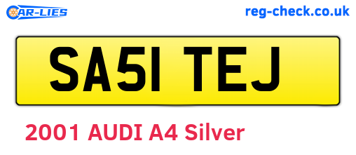 SA51TEJ are the vehicle registration plates.