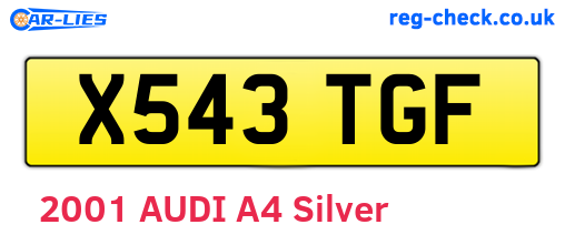 X543TGF are the vehicle registration plates.