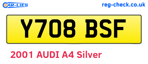 Y708BSF are the vehicle registration plates.