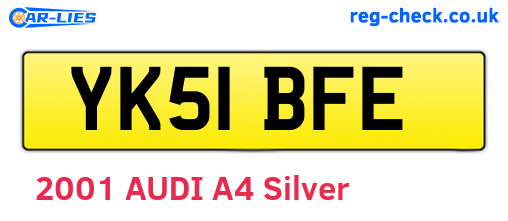 YK51BFE are the vehicle registration plates.