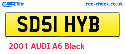 SD51HYB are the vehicle registration plates.