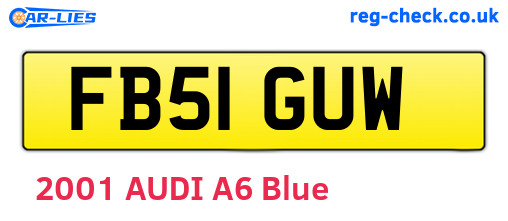 FB51GUW are the vehicle registration plates.