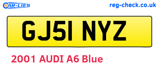 GJ51NYZ are the vehicle registration plates.