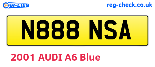 N888NSA are the vehicle registration plates.