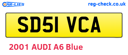 SD51VCA are the vehicle registration plates.