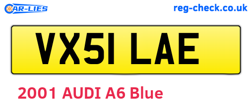 VX51LAE are the vehicle registration plates.