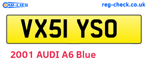VX51YSO are the vehicle registration plates.
