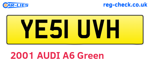 YE51UVH are the vehicle registration plates.