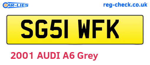 SG51WFK are the vehicle registration plates.