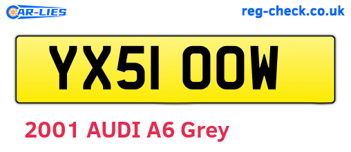 YX51OOW are the vehicle registration plates.