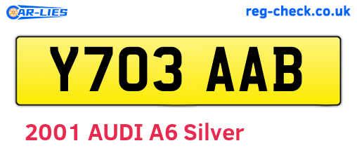 Y703AAB are the vehicle registration plates.