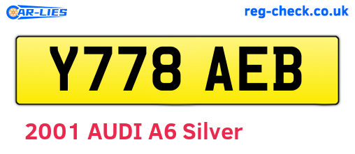 Y778AEB are the vehicle registration plates.