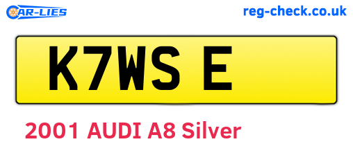 K7WSE are the vehicle registration plates.