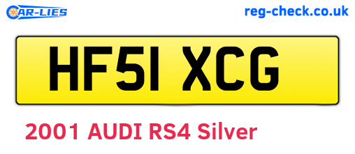 HF51XCG are the vehicle registration plates.