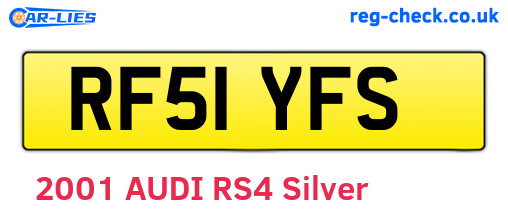 RF51YFS are the vehicle registration plates.