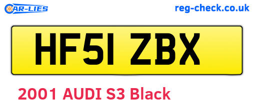 HF51ZBX are the vehicle registration plates.
